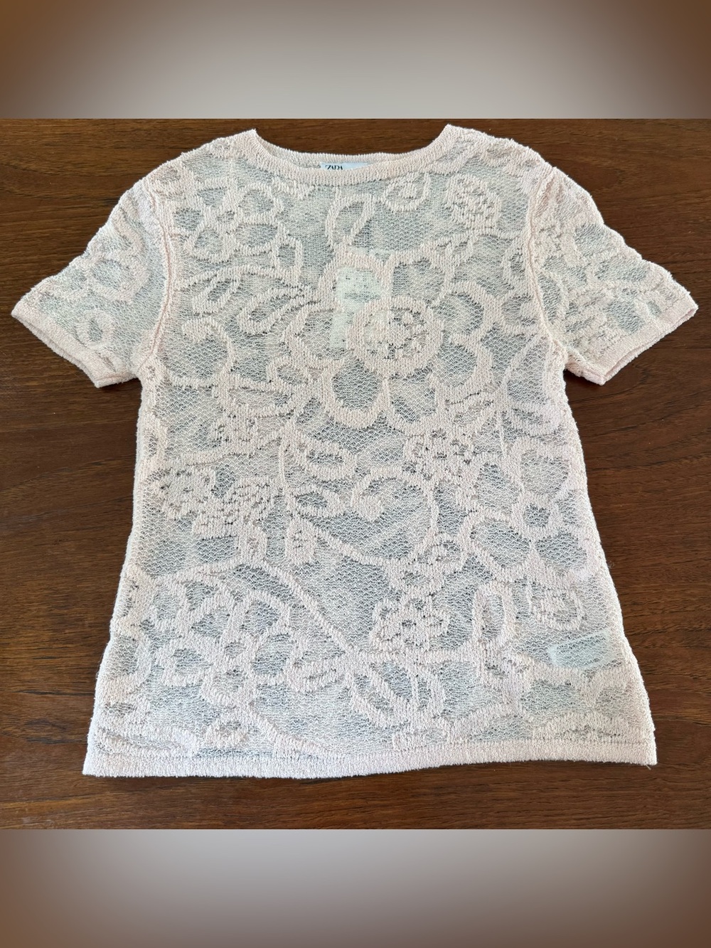 NWT Zara Blush Textured Knit Top
